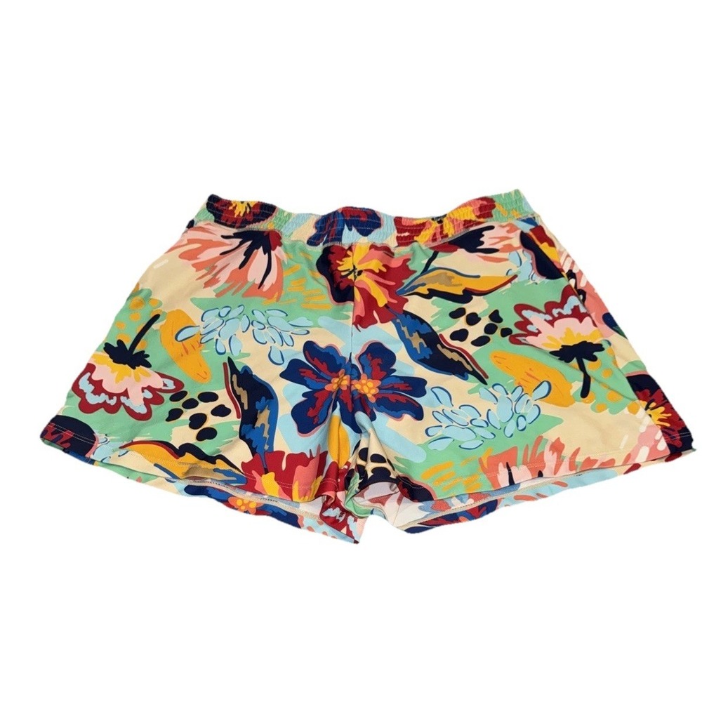Calypsa Lined Pull On Swim Active Shorts Women's Sz Medium Nylon Blend Floral